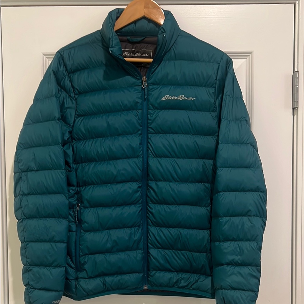 Eddie Bauer Blue Puffer Jacket Lightweight Quilted Design
